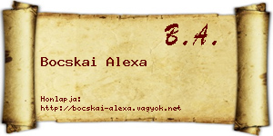 Bocskai Alexa névjegykártya
